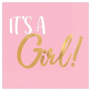 ITS A GIRL! BABY SHOWER PARTY PACK - PINK AND GOLD TASSEL GARLAND AND MORE